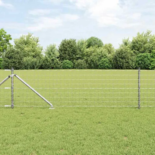 Vanjska Euro Ograda s Oštrim Šiljcima 10 x 0,4 m Srebrna Mreža - 10 x 0.4 m (76 x 64 mm mreža) Pocinčani čelik Vijak sidro fiksa Cijena