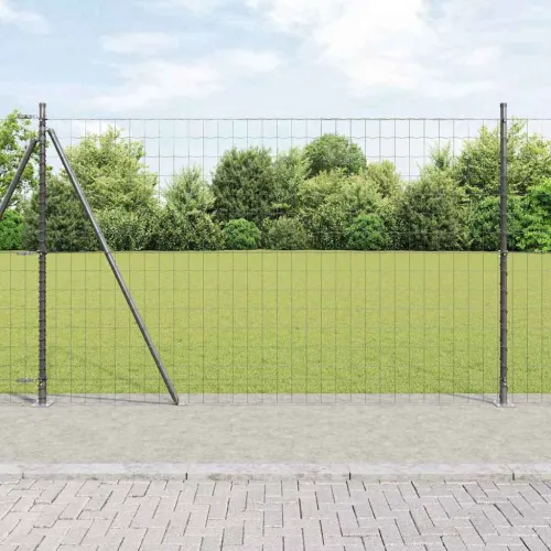 Euro Ograđivanje s Betonskom Bazom 10 x 1,6 m Siva Mreža - 10 x 1,6 m (75 x 100 mm mreža) Siva Betonska baza fiksacija Cijena
