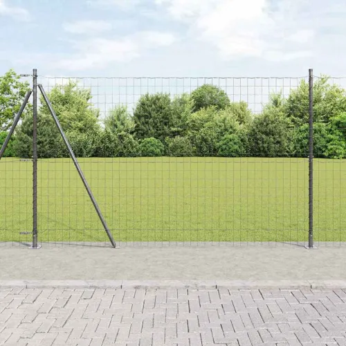 Euro Ograđivanje s Betonskom Bazom 10 x 1,6 m Siva Mreža - 10 x 1.6 m (76 x 64 mm mreža) Siva Betonska baza fiksacija Cijena