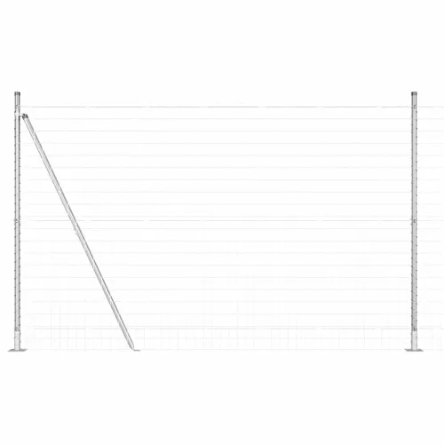 Vanjski Euro Ograda s Betonskom Podlogom 10 x 1,5 m Srebrna - 10 x 1,5 m (mreža 50 x 75 mm) Pocinčani čelik Betonska baza fiksac Cijena