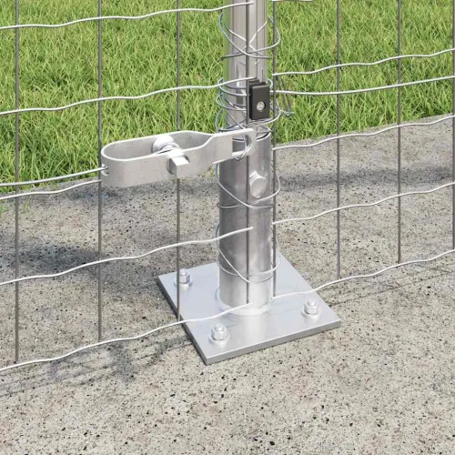 Vanjski Euro Ograda s Betonskom Podlogom 10 x 1,6 m Srebrna - 10 x 1,6 m (50 x 75 mm mreža) Pocinčani čelik Betonska baza fiksac Cijena