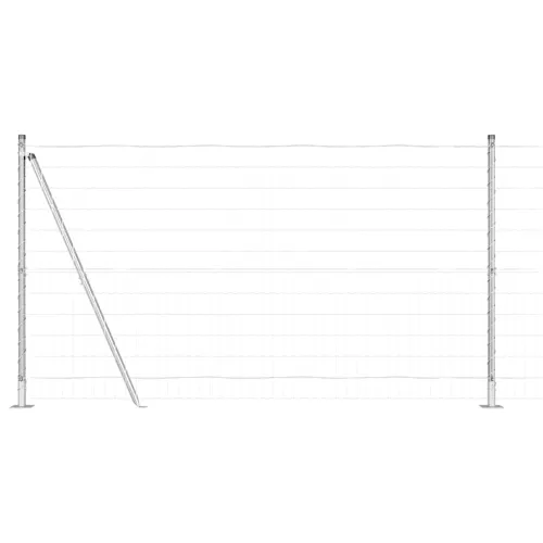 Vanjski Euro Ograda s Betonskom Podlogom 10 x 1,2 m Srebrna - 10 x 1,2 m (50 x 100 mm mreža) Pocinčani čelik Betonska baza fiksa Cijena