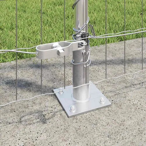 Vanjski Euro Ograda s Betonskom Podlogom 10 x 1,2 m Srebrna - 10 x 1,2 m (50 x 100 mm mreža) Pocinčani čelik Betonska baza fiksa Cijena