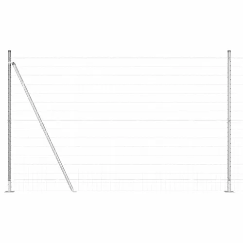 Vanjski Euro Ograda s Betonskom Podlogom 10 x 1,5 m Srebrna - 10 x 1,5 m (mreža 50 x 100 mm) Pocinčani čelik Betonska baza fiksa Cijena