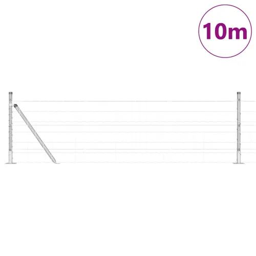 Vanjski Euro Ograda s Betonskom Podlogom 10 x 0,4 m Srebrna - 10 x 0,4 m (75 x 100 mm mreža) Pocinčani čelik Betonska baza fiksa Cijena
