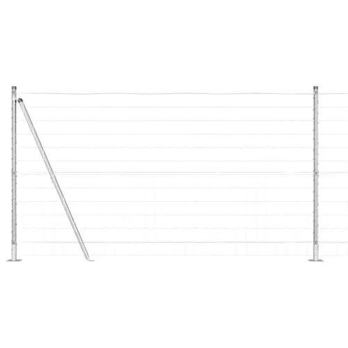 Vanjski Euro Ograda s Betonskom Podlogom 10 x 1,2 m Srebrna - 10 x 1,2 m (75 x 100 mm mreža) Pocinčani čelik Betonska baza fiksa Cijena
