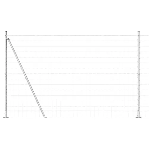 Vanjski Euro Ograda s Betonskom Podlogom 10 x 1,4 m Srebrna - 10 x 1,4 m (75 x 100 mm mreža) Pocinčani čelik Betonska baza fiksa Cijena