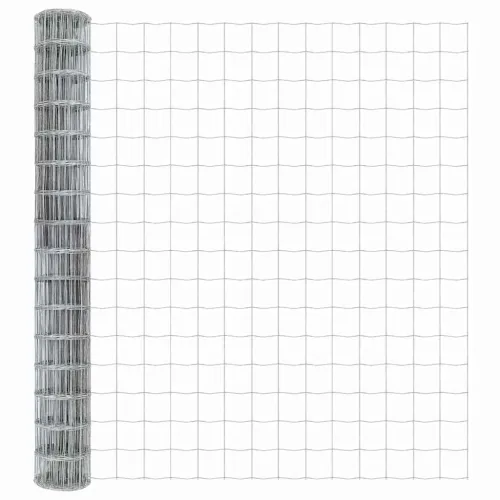 Vanjski Euro Ograda s Betonskom Podlogom 10 x 1,5 m Srebrna - 10 x 1,5 m (mreža 100 x 100 mm) Pocinčani čelik Betonska baza fiks Cijena