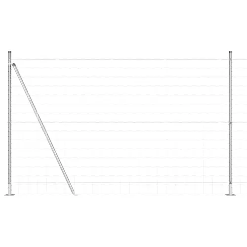 Vanjski Euro Ograda s Betonskom Podlogom 10 x 1,6 m Srebrna - 10 x 1,6 m (mreza 100 x 100 mm) Pocinčani čelik Betonska baza fiks Cijena