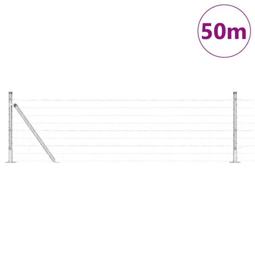 Vanjski Euro Ograda s Betonskom Podlogom 50 x 0,4 m Srebrna - 50 x 0.4 m (76 x 64 mm mreža) Pocinčani čelik Betonska baza fiksac Cijena