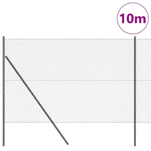 Lančana Ograja za Fiksiranje na Teren 10 x 1,6 m Siva Mreža - 10 x 1,6 m (40 x 40 mm mreža) Siva Fiksacija na tlo Cijena
