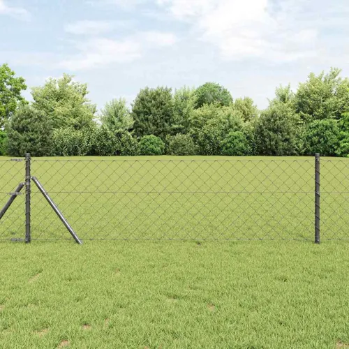 Lančana Ograja za Fiksiranje na Teren 10 x 0,6 m Siva Mreža - 10 x 0,6 m (60 x 60 mm mreža) Siva Fiksacija na tlo Cijena