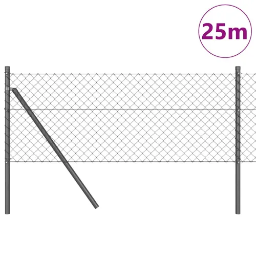 Lančana Ograja za Fiksiranje na Teren 25 x 0,4 m Siva Mreža - 25 x 0,4 m (40 x 40 mm mreža) Siva Fiksacija na tlo Cijena