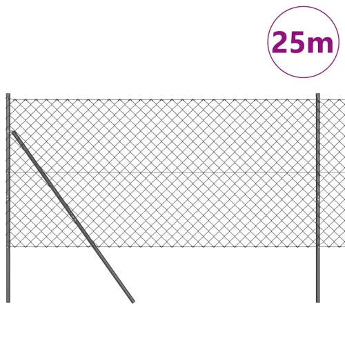 Lančana Ograja za Fiksiranje na Teren 25 x 1,2 m Siva Mreža - 25 x 1,2 m (60 x 60 mm mreža) Siva Fiksacija na tlo Cijena