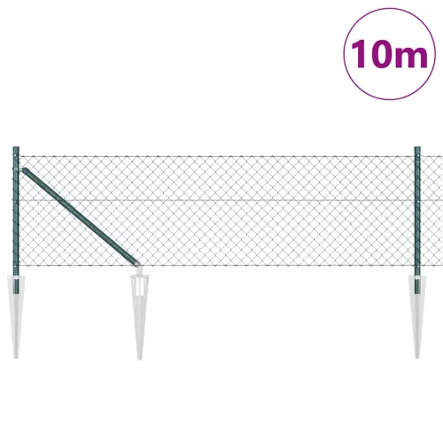 Ograda od lančane veze s šiljcima 10 x 0,4 m Zelena Mreža - 10 x 0,4 m (mreža 60 x 60 mm) Zelena Vijak sidro fiksacija Cijena
