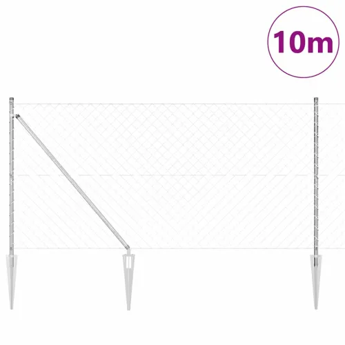 Ograda od lančane veze s šiljcima 10 x 1,4 m Pocinčani čelik - 10 x 1,4 m (60 x 60 mm mreža) Pocinčani čelik Vijak sidro fiksaci Cijena