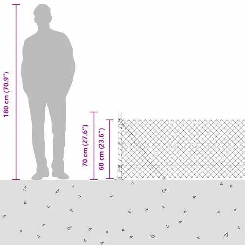 Ograde od lanca s betonskom podlogom 10 x 0,6 m Zelena Mreža - 10 x 0,6 m (40 x 40 mm mreža) Zelena Betonska baza fiksacija Cijena
