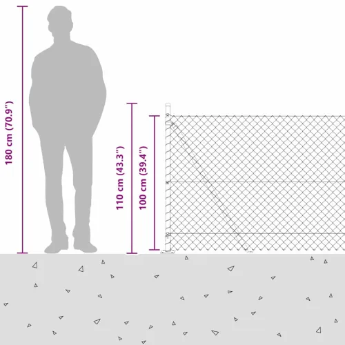 Ograde od lanca s betonskom podlogom 10 x 1 m Zelena Mreža - 10 x 1 m (mreža 40 x 40 mm) Zelena Betonska baza fiksacija Cijena