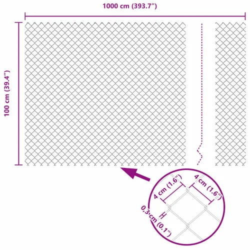 Ograde od lanca s betonskom podlogom 10 x 1 m Zelena Mreža - 10 x 1 m (mreža 40 x 40 mm) Zelena Betonska baza fiksacija Cijena