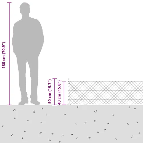 Ograde od lanca s betonskom podlogom 10 x 0,4 m Zelena Mreža - 10 x 0,4 m (mreža 60 x 60 mm) Zelena Betonska baza fiksacija Cijena