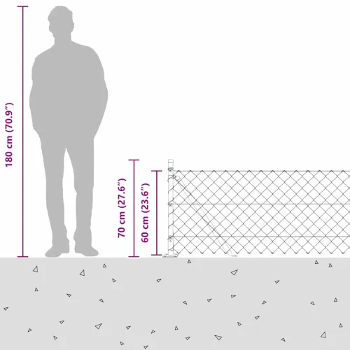 Ograde od lanca s betonskom podlogom 10 x 0,6 m Zelena Mreža - 10 x 0,6 m (60 x 60 mm mreža) Zelena Betonska baza fiksacija Cijena