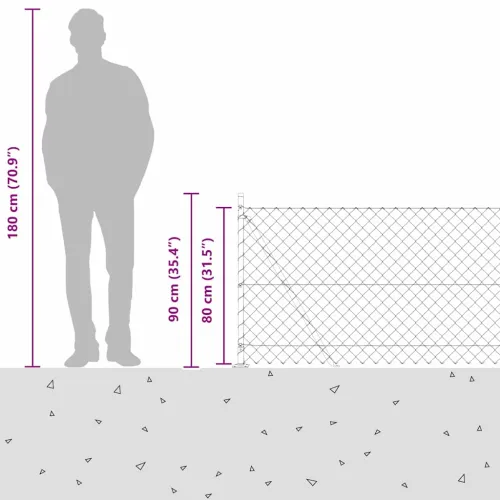 Ograde od lanca s betonskom podlogom 10 x 0,8 m Zelena Mreža - 10 x 0,8 m (60 x 60 mm mreža) Zelena Betonska baza fiksacija Cijena