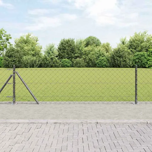 Ograde od lanca s betonskom podlogom 10 x 0,6 m Siva Mreža - 10 x 0,6 m (60 x 60 mm mreža) Siva Betonska baza fiksacija Cijena