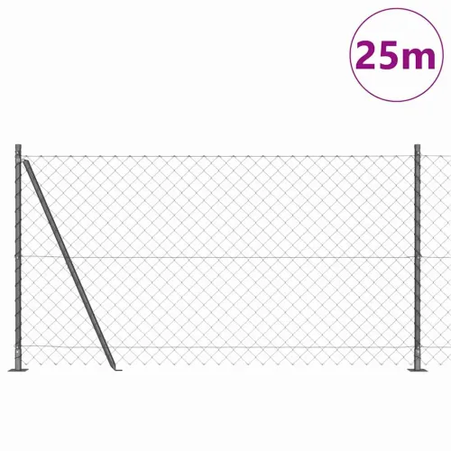 Ograde od lanca s betonskom podlogom 25 x 1,2 m Siva Mreža - 25 x 1,2 m (60 x 60 mm mreža) Siva Betonska baza fiksacija Cijena