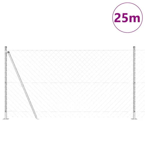Ograde od lanca s betonskom podlogom 25 x 1,2 m Pocinčani čelik - 25 x 1,2 m (60 x 60 mm mreža) Pocinčani čelik Betonska baza fi Cijena