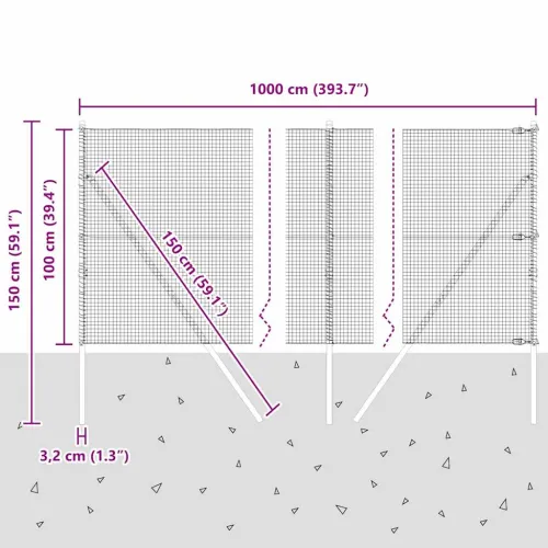 Zavarena žičana ograda za fiksaciju 10 x 1 m Pocinčani čelik - 10 x 1 m (mreža 1,9 x 1,9 cm) Pocinčani čelik Cijena