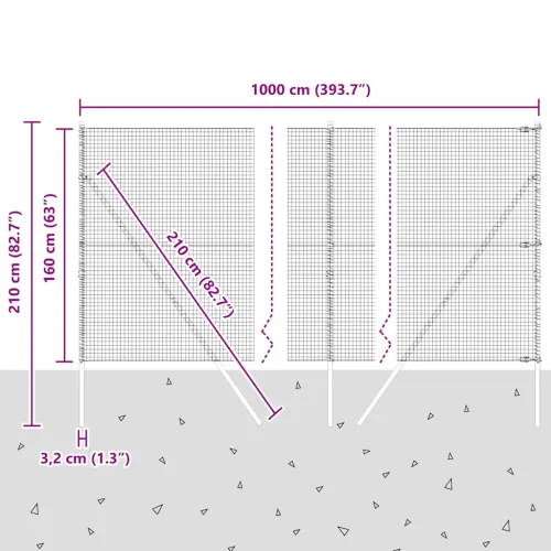 Zavarena žičana ograda za fiksaciju 10 x 1,6 m Pocinčani čelik - 10 x 1,6 m (mreža 2,5 x 2,5 cm) Pocinčani čelik Cijena