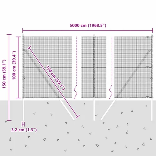 Zavarena žičana ograda za fiksaciju 50 x 1 m Pocinčani čelik - 50 x 1 m (mreža 1,2 x 1,2 cm) Pocinčani čelik Cijena