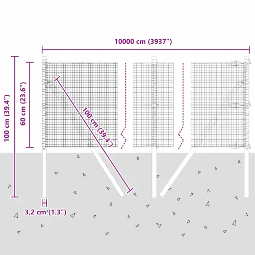 Zavarena žičana ograda za fiksaciju 100 x 0,6 m Pocinčani čelik - 100 x 0,6 m (mreža 1,6 x 1,6 cm) Pocinčani čelik Cijena