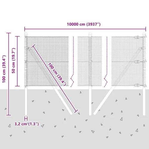 Zavarena žičana ograda za fiksaciju 100 x 0,5 m Zelena Mreža - 100 x 0,5 m (mreža 1,6 x 1,6 cm) Zelena Cijena