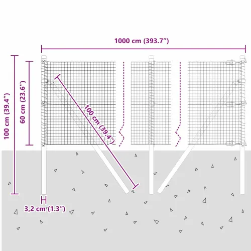 Zavarena žičana ograda za fiksaciju 10 x 0,6 m Siva Mreža - 10 x 0,6 m (mreža 1,9 x 1,9 cm) Siva Cijena