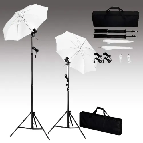 Studio rasvjeta komplet s tronožac i suncobrani - 3 2 tripods + 2 umbrellas Cijena