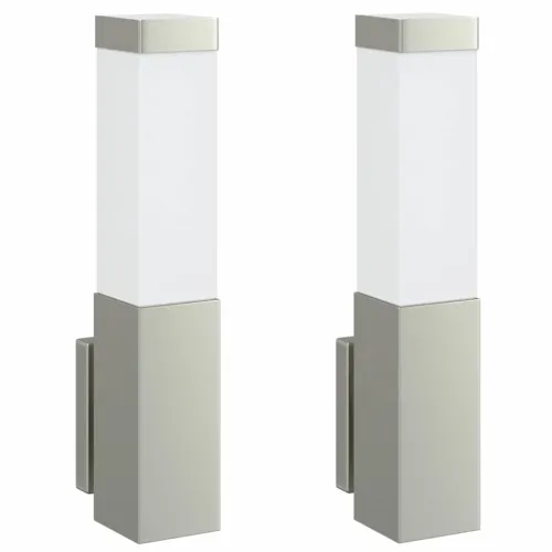 Vanjska zidna lampa 2 kom. Srebrno 10.5 x 6 x 33 cm - 2 Nehrđajući čelik bez senzora Cijena