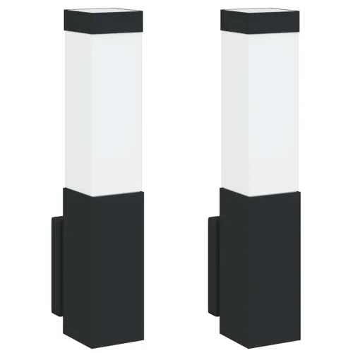 Vanjska zidna lampa 2 kom. Crna 10.5 x 6 x 33 cm - 2 Crna bez senzora Cijena