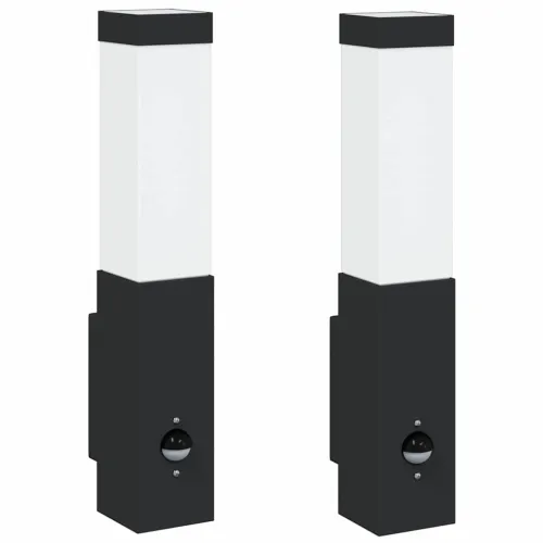 Vanjska zidna lampa 2 kom. Crna 10.5 x 6 x 33 cm - 2 Crna s senzorom Cijena