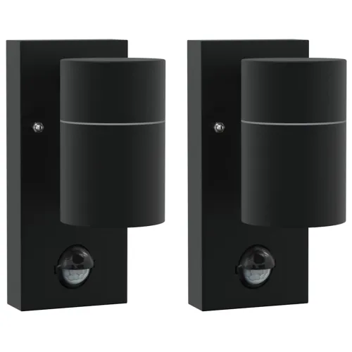 Vanjska zidna lampa 2 kom. Crna 6,5 x 10,5 x 16 cm - 2 Crna s senzorom Cijena