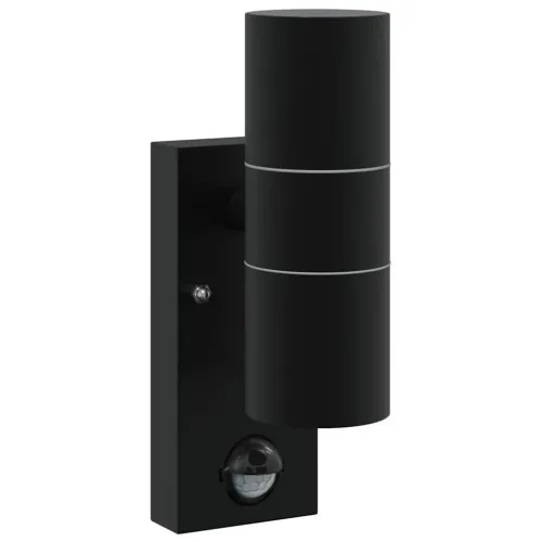 Vanjska zidna lampa Crna 7 x 10 x 22 cm - 1 Crna s senzorom Cijena