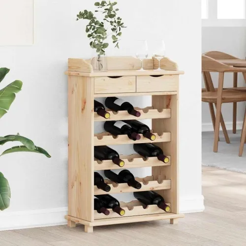 Stalak za vino Prirodna 58 x 28 x 90 cm Masivno drvo bora - Prirodna Cijena