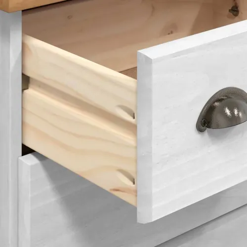 Komoda ASKIM Bijelo 79 x 40 x 133,5 cm Čvrsto borovo drvo - Bijelo Cijena