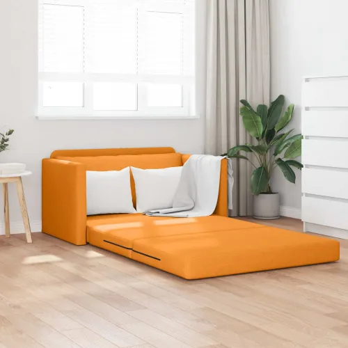 Krevet na razvlačenje Tamno žuta 124 x 71 x 78 cm tkanina - Tamnožuta Cijena