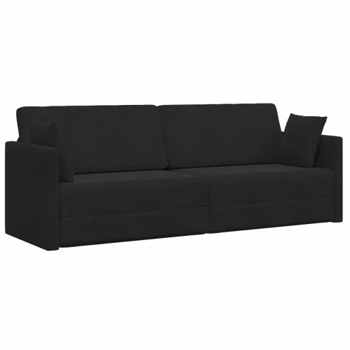 Podni kauč na razvlačenje Crna 213 x 70 x 77 cm Baršun - Crna Cijena