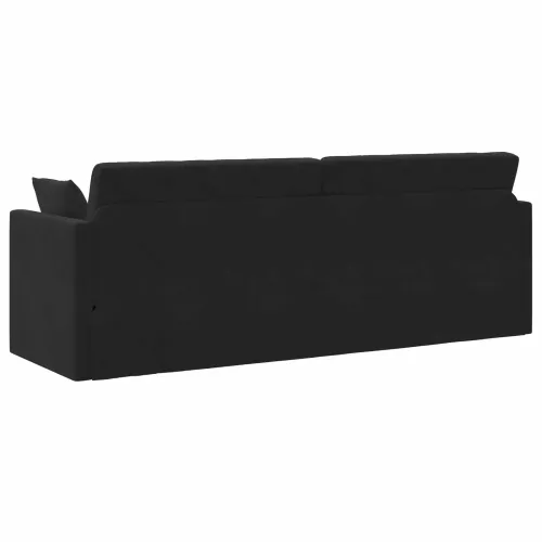 Podni kauč na razvlačenje Crna 213 x 70 x 77 cm Baršun - Crna Cijena