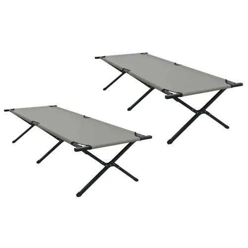 Sklopivi kamperski krevet 2 kom. Siva 210 x 80 x 46 cm - Siva 2 210 x 80 x 46 cm Cijena