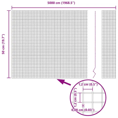 Zavarena žičana ograda 5000 x 50 cm Siva - Siva 12 x 12 mm 50 x 0,5 m Cijena