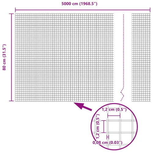 Zavarena žičana ograda 5000 x 80 cm Siva - Siva 12 x 12 mm 50 x 0,8 m Cijena