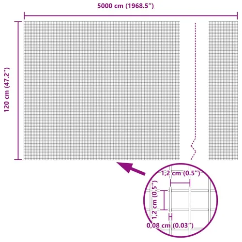 Zavarena žičana ograda 5000 x 120 cm Siva - Siva 12 x 12 mm 50 x 1,2 m Cijena